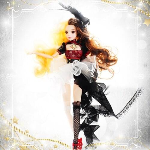 BJD MMgirl Gemini 12 Constellations Series 14 joint body Mix Color Hair with Strapless Dress