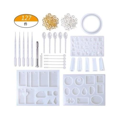 127pcs Resin Silicone Mold DIY Geometric Triangle Mirror Craft Epoxy Resin for Jewelry Making Necklace Pendant Cake Mold