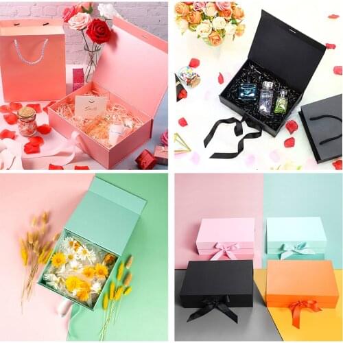Box With Satin Ribbon Collapsible Gift Box With Magnetic Closure For Party Wedding Gift Wrap Bridesmaid Proposal And Storage