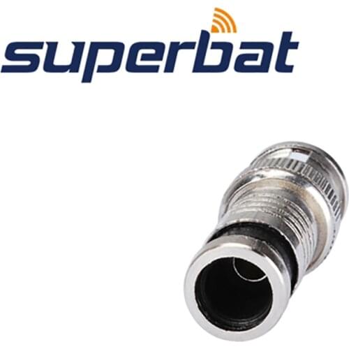 Superbat 10pcs 50 Ohm BNC Plug Straight Crimp Attachment RF Coaxial Connector for Cable RG59