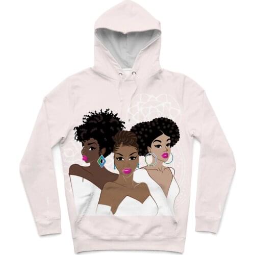 REAL American SIZE Melanin Natural Hair Beauty high quality 3D Sublimation Printing Hoody Hoodie Plus size 5xl 6xl