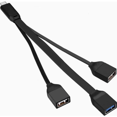USB3.1 USB C OTG HUB Type-c to USB3.0 2 ports USB2.0 OTG Cable for Macbook and mobile phone