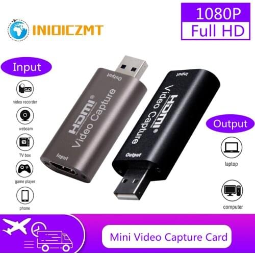 INIOICZMT Video Capture Card USB3.0/2.0 HDMI Video Grabber Record Box for PS4 Game DVD Camcorder Camera Recording Live Streaming