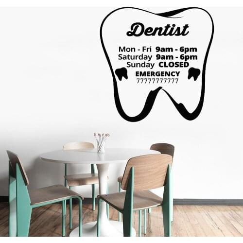 Dental Tools Home Renovation Working Hours Art Vinyl Decals Dental Care Dentist Wall Stickers Store Business Hours Home Decals