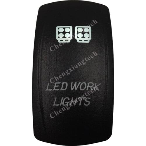 DC12V 24V Marine Grade LED WORK LIGHTS Rocker Switch White Led lamp 3 Pin ON/OFF SPST Waterproof IP66