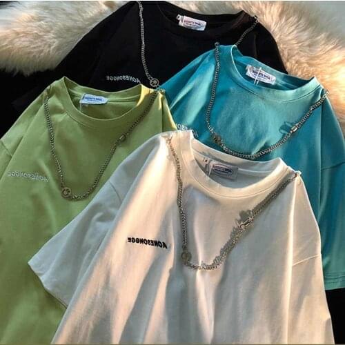 Plus size Summer T-shirts Women O Neck Short Sleeve Chain Tee Shirt Oversize T Shirt Women Casual O-neck Women tshirt