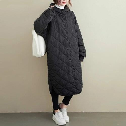 Plus Size Women Parkas Coat Winter Autumn Outwear Thick Cotton Clothing Hooded Warm Loose Jacket Overcoat Female Windbreaker