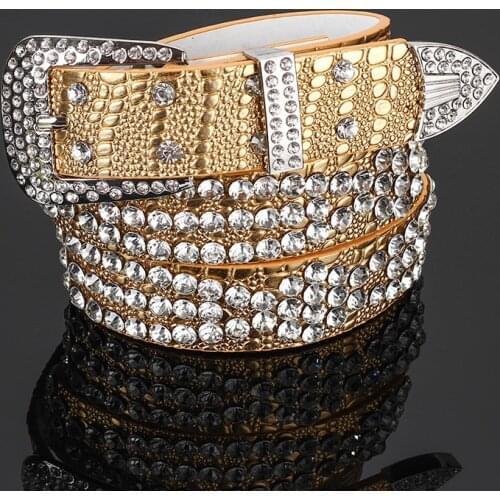 Luxury Rhinestones Belts Female Handmade Wide Rivet Decoration Streetwear Alloy All-match Shiny High Quality 110cm Waistband