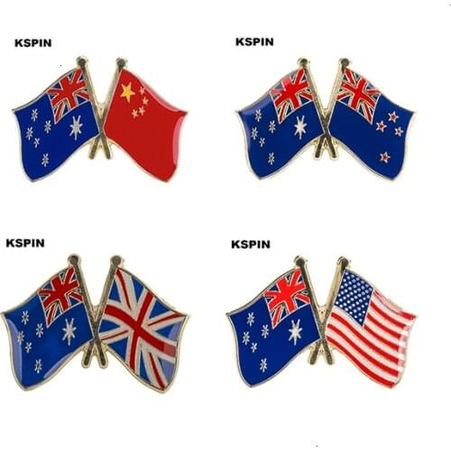 Australia China Australia New Zealand Australia UK Austrilia USA Flag Badge Flag Pin