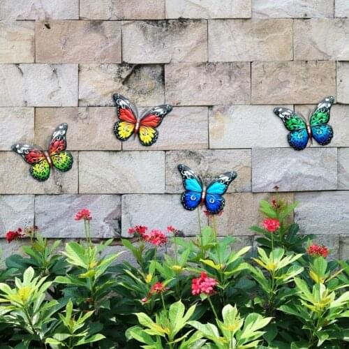 1/3/4PCS 3D Metal Butterfly Decor Wall Art Sculpture Hanging Decoration For Garden Patio Or Fence Add More Natural Atmosphere