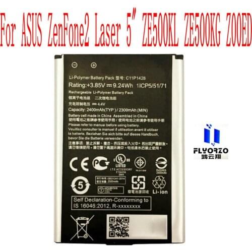 100% Brand new High Quality 2400mAh C11P1428 Battery For Asus ZenFone 2 Laser ZE500KL ZE500KG Z00ED 5" Mobile Phone