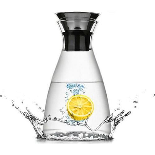 1400ml/1000ml Brief Style Glass Cold Water Bottle Juice Bottle Large Capacity Leak-proof Milk Tea Bottle with Lid