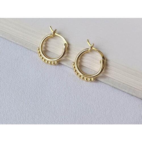 16MM*13mm Authentic 925 Sterling silver Beads Pattern HOOP design Hoop Huggie Earrings FINE jEWELRY TLE224