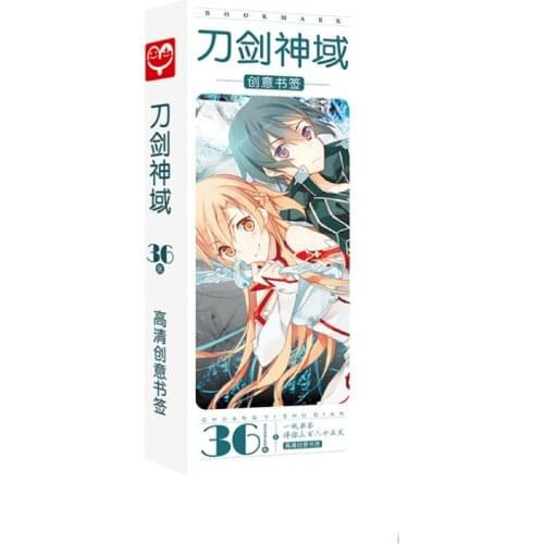 36 Pcs/Set Sword Art Online Anime Paper Bookmark Stationery Bookmarks Book Holder Message Card Gift Stationery