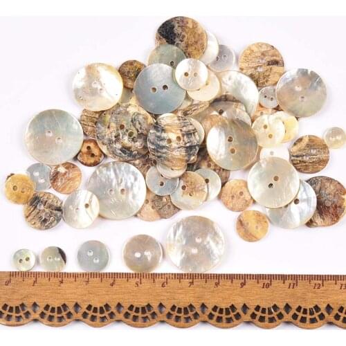 50pcs Color Mother Of Pear Natural Shell Buttons Sewing Accessories Garment Accessories Scrapbooking DIY Crafts 2 Hole TR0399
