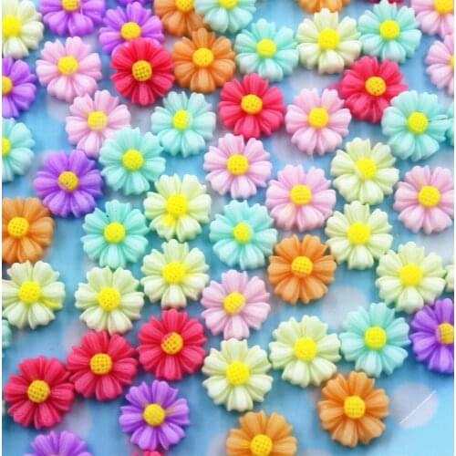 50pcs/lot flat back resin flowers DIY resin cabochons accessories about9mm