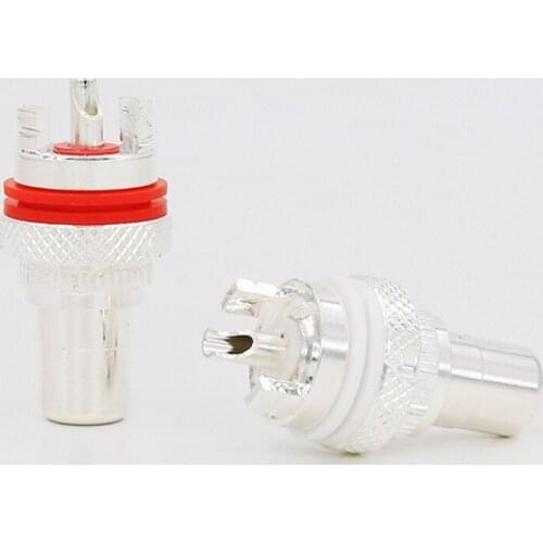 8pcs HIFI silver plated RCA Socket Female RCA Jack Socket Panel Mount Connector