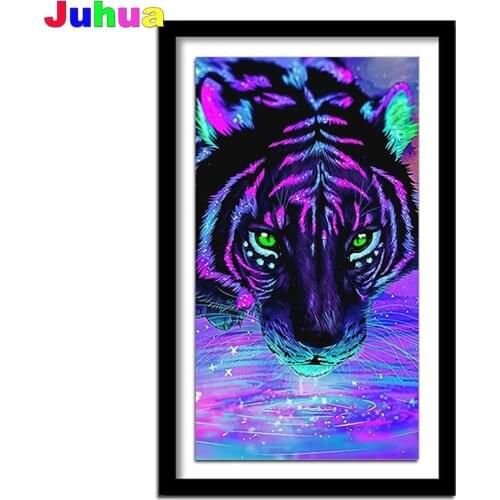 Tiger 5D DIY Diamond Painting Full Square Round animal Diamond embroidery Diamond mosaic stitch home decor drop shipping