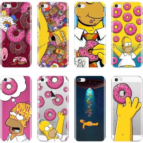 Phone Case For iPhone 5 S 5C 5S SE Anime Cartoon Donut Funny Unique Silicone Back Cover For iPhone 4 S 4S