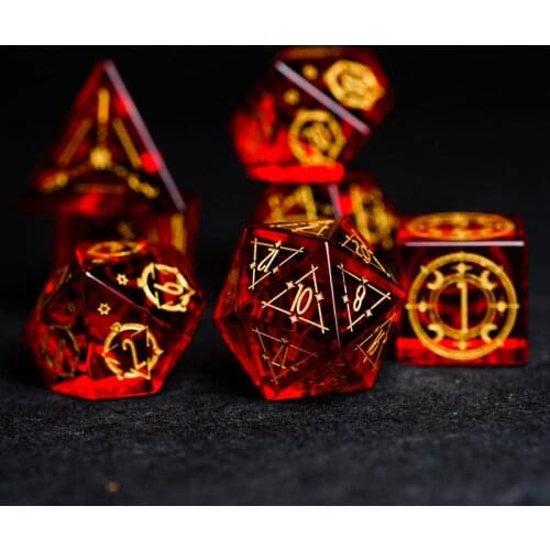 Colored Glaze Style Green Peridot Dice DND Cthulhu COC Dice Custom Deep Carving Craft Version-Crusu Octopus Crystal Stone