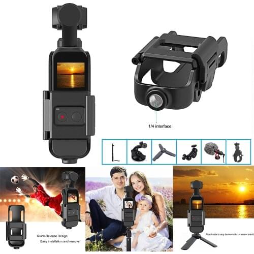 Mount Bracket Holder for DJI Osmo Pocket Camera with 1/4 Screw Interface & Action Cam Mount for Tripod Selfie Stick Bicycle ect