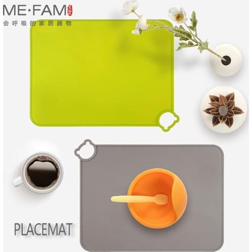 ME.FAM New Cute Bear Childrens Silicone Placemat Anti Hot Dish Pad Waterproof Oilproof Home Dining Table Mesa Protection Mats