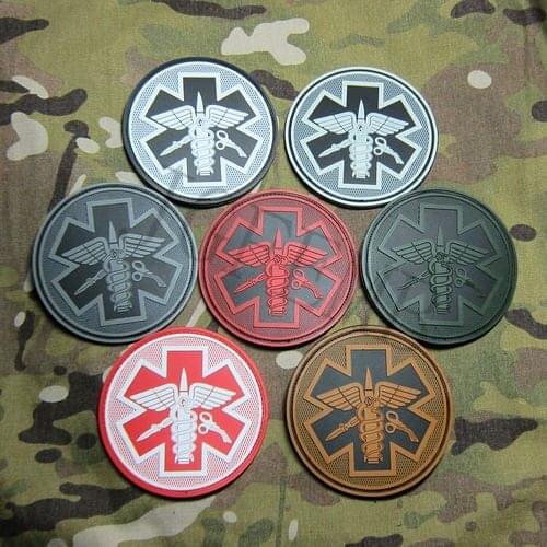 DEVGRU Medical rescue Military Tactical Morale 3D PVC patch Badges Black Red Green Grey Tan Luminous