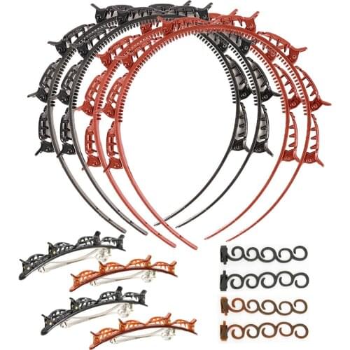 Double Layer Unisex Snood Hair Band Men And Women Sport Snood Metal Hoop Double Pony Haircut Hair Clip Styling Tools