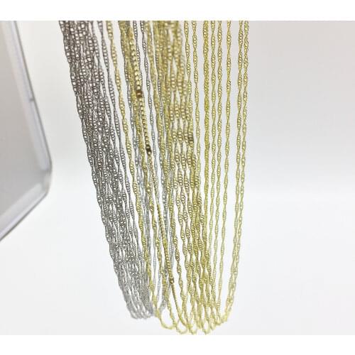 Eruifa 10pcs 45cm Twisted Tiny Chain with 6cm Ext Chain Jewelry Link DIY Finding Necklace,2 Colors nickle free and lead free