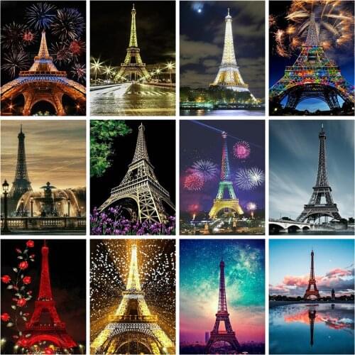 Evershine Full Square Diamond Painting Eiffel Tower 5D DIY Mosaic Diamond Embroidery Landscape Home Decor Picture Of Rhinestone