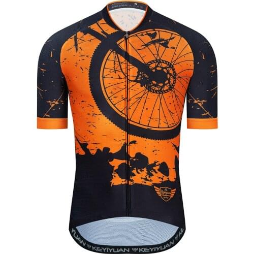 KEYIYUAN Retro Cycling Jersey Men Pro Team Cycle Clothing Top 2021 Summer Short Sleeve Mountain Bike Sweat Shirt Roupa Ciclismo