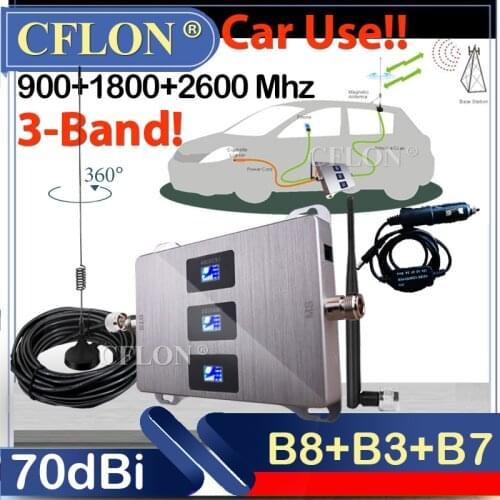 Car Use!! CellPhone 4G Cellular Amplifier 900 1800 2600 GSM DCS LTE Cellular signal Repeater GSM 2G 3G 4G Mobile Signal Booster