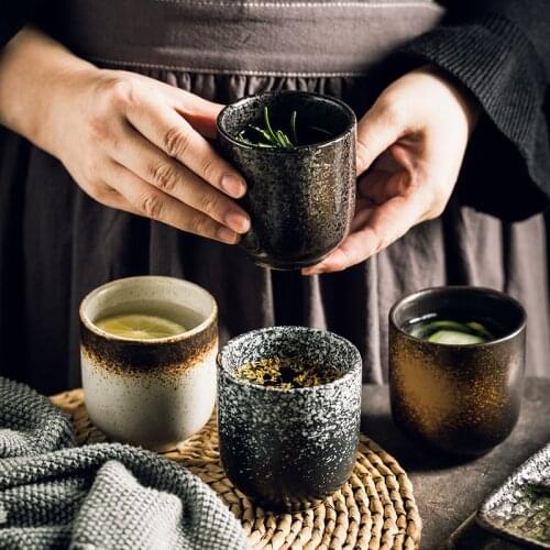 Ceramic Teacup Espresso Coffee Cup 200ml Chinese Retro Style Tea Bowl High Temperature Firing Household Porcelain Teaware