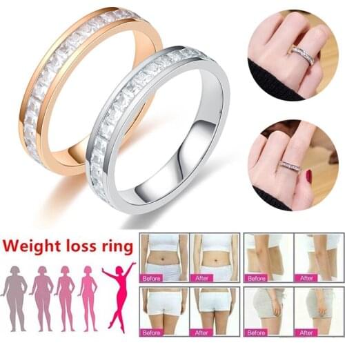 New Fashion Small Square Zircon Titanium Steel Diamond Ring Stainless Steel Couple Ring weight loss