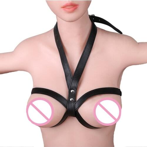 Leather Lingeria Breast Bondage Mamma Bra Sex Belt Adult Games Exotic Toys Flirting BDSM Restraints Slut Bras Sex Toys for Women