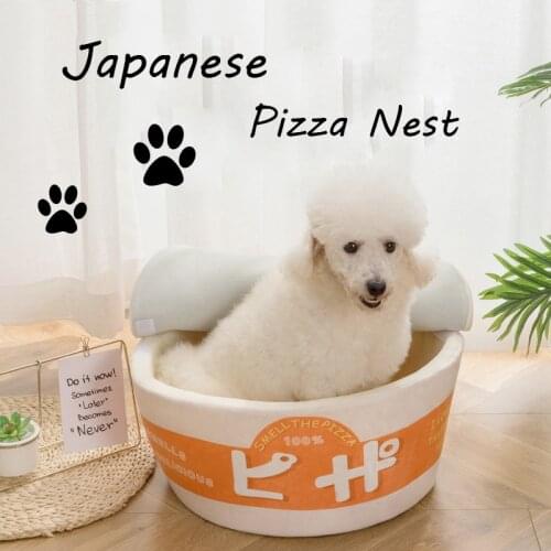 Creative Semi-Enclosed Kennel Cup Noodle Beds For Pets Small Cat Funny Ramen Dog Puppy With Cover 2020 Newest Cat Dog Nest Bowl
