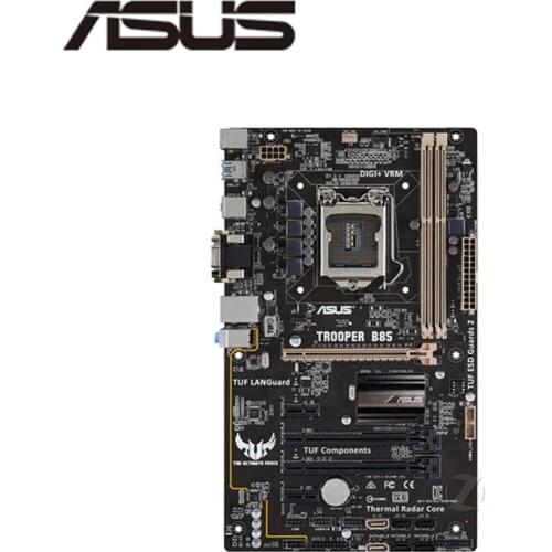 For Asus TROOPER B85 Desktop Motherboard B85 LGA 1150 For Core i7 i5 i3 SATA3 USB3.0 Original Used Mainboard