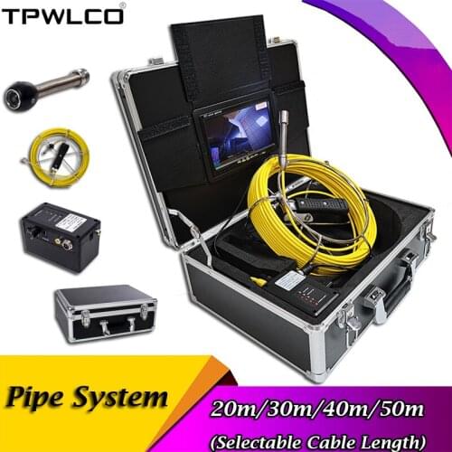 7" TFT LCD Screen Monitor Pipeline Inspection Industrial Endoscope System 20-50m Waterproof 17mm Pipe Plumbing Snake Camera