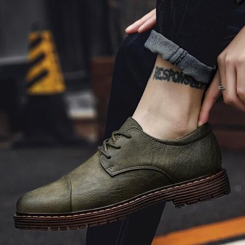 Autumn New Men Shoes Classic Men Dress Shoes Leather Wedding Shoes Men Formal Flats Business Sneakers ghy67