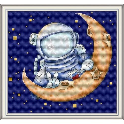 A Christmas Bear for Gifts Cross Stitch Set DMC Canvas Print 14CT Cross Stitch Kit DIY Christmas Gift Home Wedding Decoration