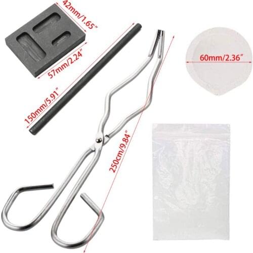 Graphite Crucible Set, Ingot Mold Set including Melting Kit Silica Crucible Graphite Rod Graphite Ingot Mold 25cm Crucib