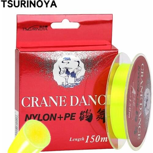 TSURINOYA 150m Nylon Fishing Line Crane Dance 3-7lb Monofilament Line+HMPE Molecules Long Casting Trout Main Line