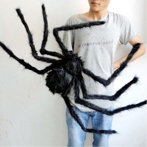 30cm 50cm 75cm Large Size Plush Spider made of wire and plush two styles Funny Toy for party or Bar KTV halloween decoration