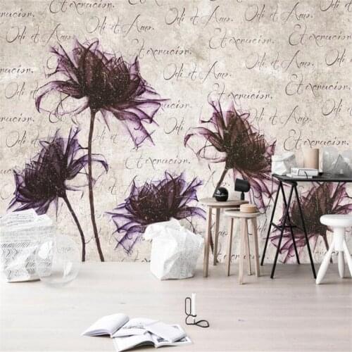 Custom 3D wallpaper mural European retro nostalgic hand-painted English flower flower background wall luxury decoration wallpape