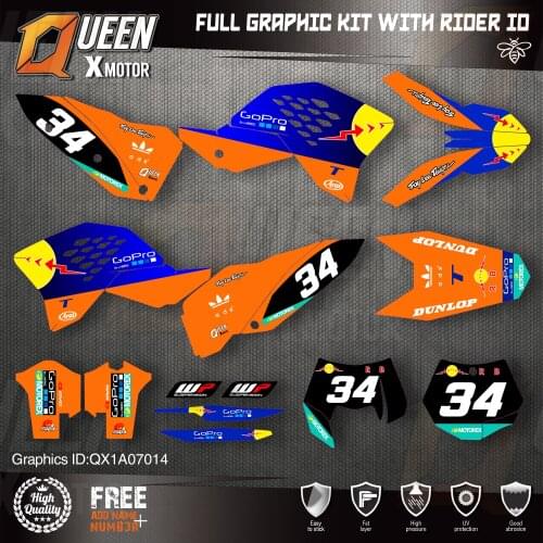 QUEEN X MOTOR Custom Team Graphics Decals Stickers Kit For KTM 2007-2010 SX SXF , 2008-2011 EXC XC-W EXC-F 014