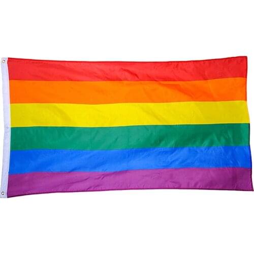 Polyester Rainbow Flag Large LGBT Pride Flag Outdoor Banner Party Supplies Hanging Flag Banner(60*90cm)