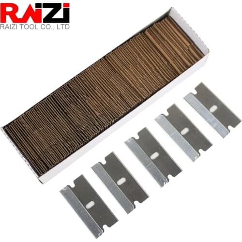 Raizi 100 Pcs Safety Single Edged Razor Blades for Excessive Adhesives Old Film Glue Scraper Removal DIY tools