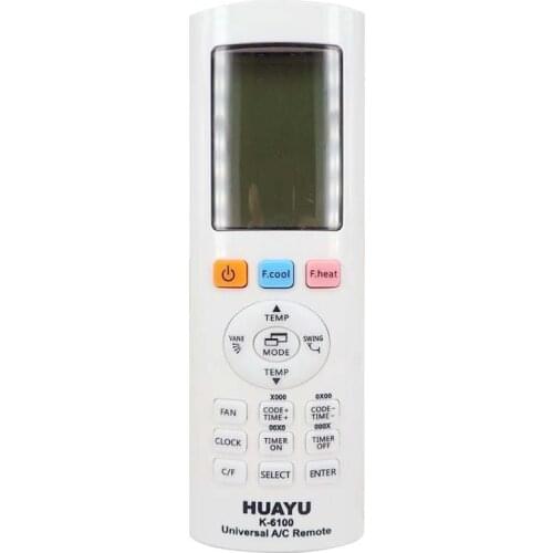 With backlight 4000in1 lntelligent cooling/heating Universal LCD Screen Air Conditioner remote control huayu k-6100