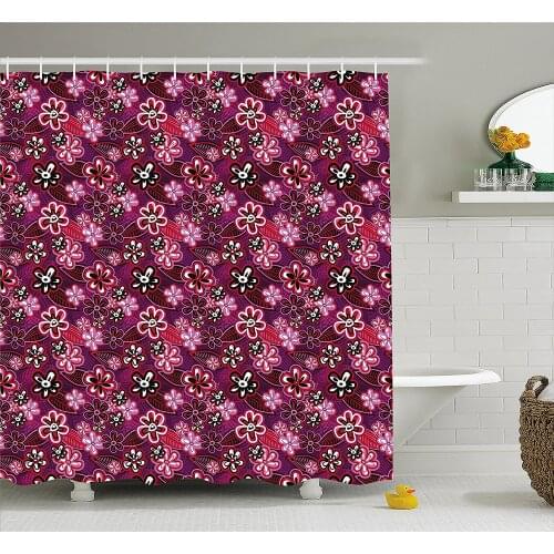 Flower Shower Curtain Modern Design Watercolor Decor with Floral Leaf Seemed Ombre Print Home Decoration Bathroom Curtains