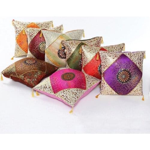 Traditional Chinese Fringed Pillow Cover Sofa Chair Bed Decorative Cushion Cover Home Decor as Wedding Gift Housewarming Gift